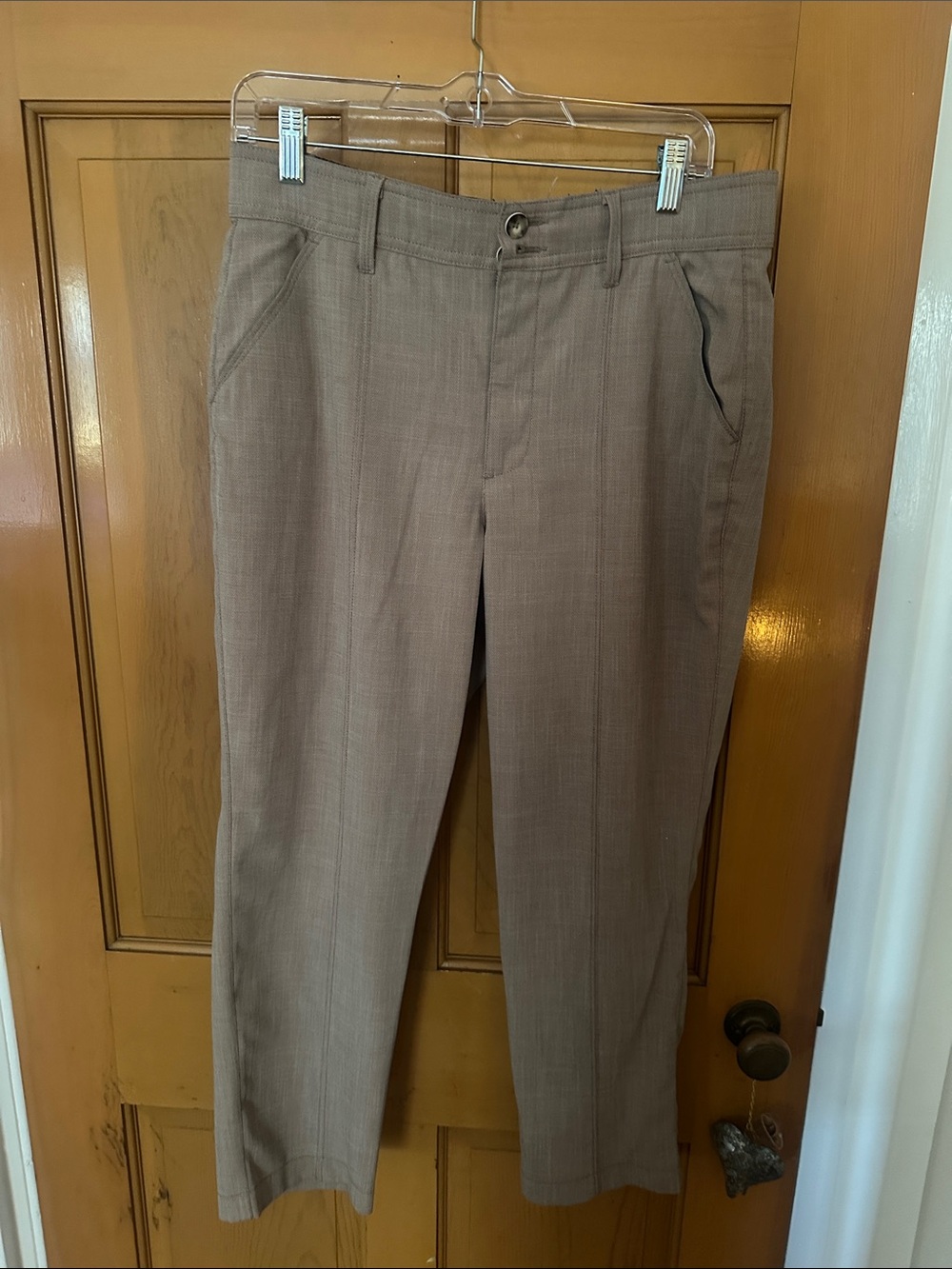 Democracy Tan Khaki Dress Pants Petite 10P Straight Leg Trousers